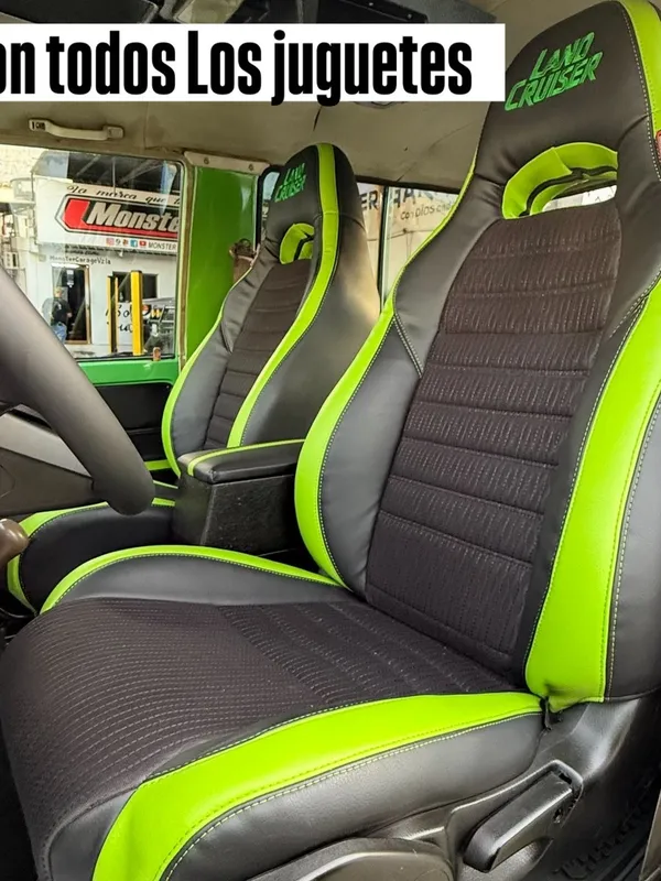 Toyota Machito verde, interior negro y verde, en Monster Garage Vzla, Valencia